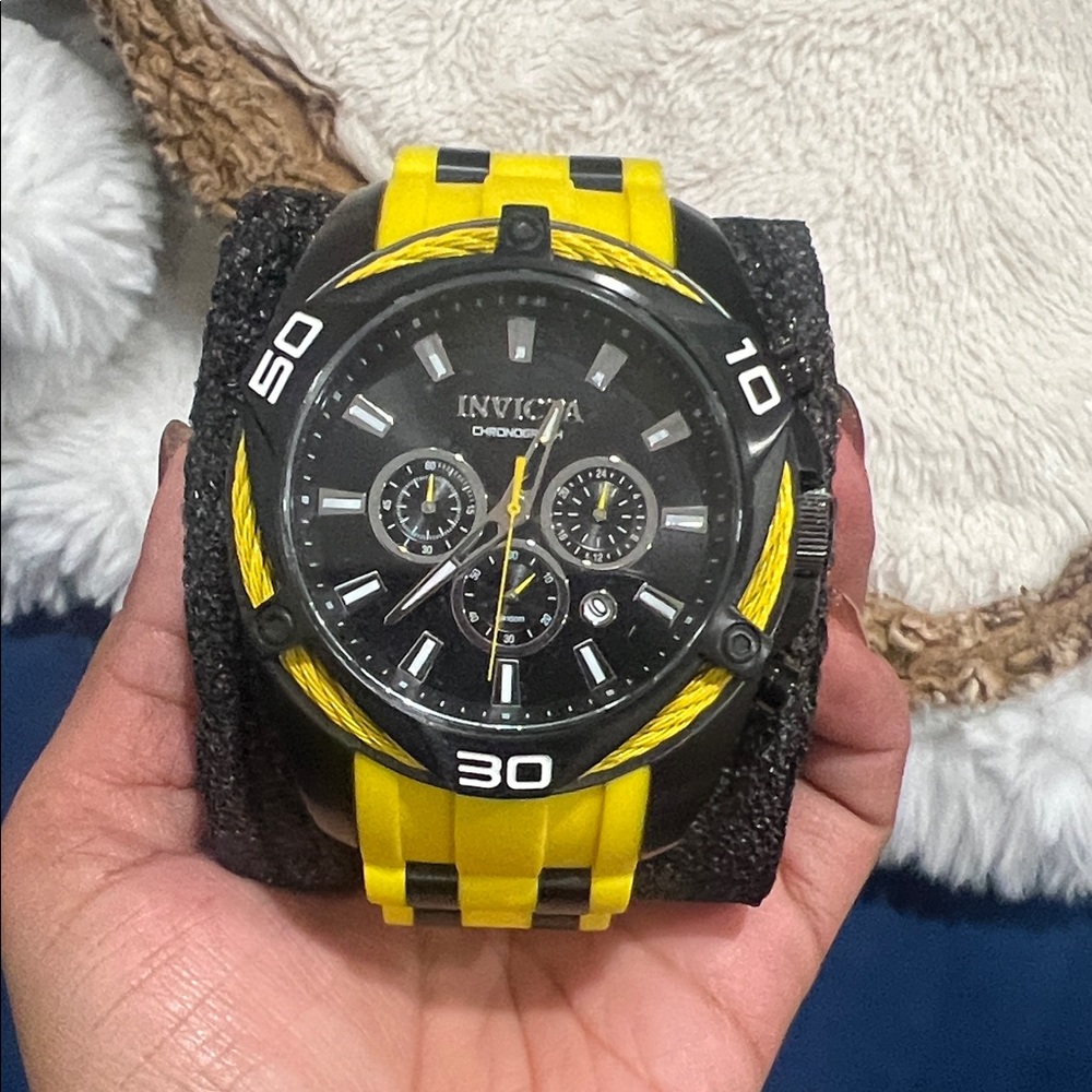 Invicta Black and Yellow Chronograph Watch